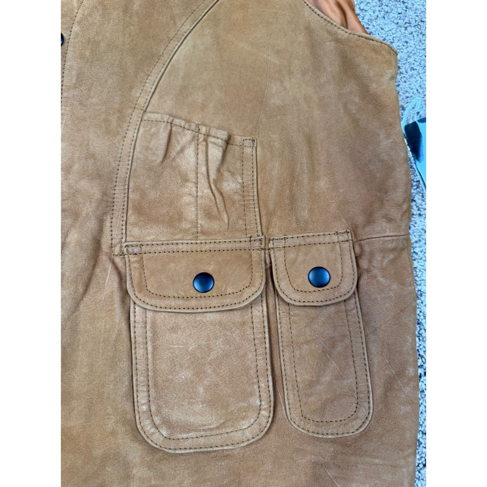 Orvis Mens Leather Sporting Field Vest Brown Suede M573 M - Picture 4 of 11